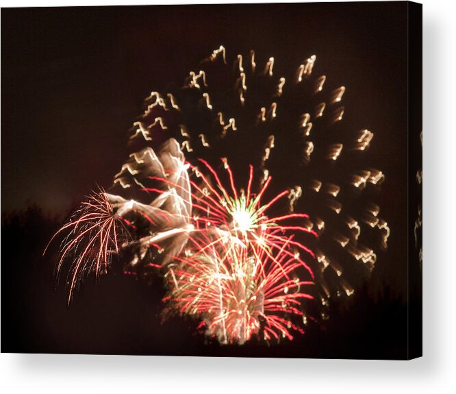 Fireworks Acrylic Print featuring the photograph Faerie In The Fireworks by Terri Harper