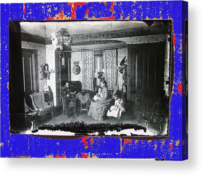 Family Resting In Living Room Tucson Arizona C.1885-2013 Acrylic Print featuring the photograph Family resting in living room Tucson Arizona c.1885-2013 by David Lee Guss