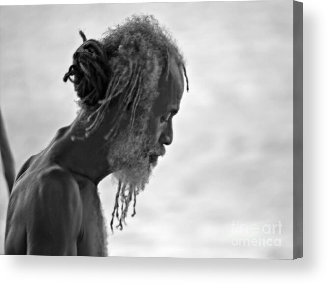 Fisherman Acrylic Print featuring the photograph Fisherman at thought by PatriZio M Busnel
