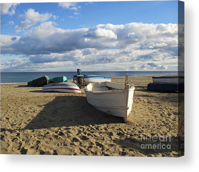 Spring Acrylic Print featuring the photograph Fishing boats in Torremolinos by Chani Demuijlder