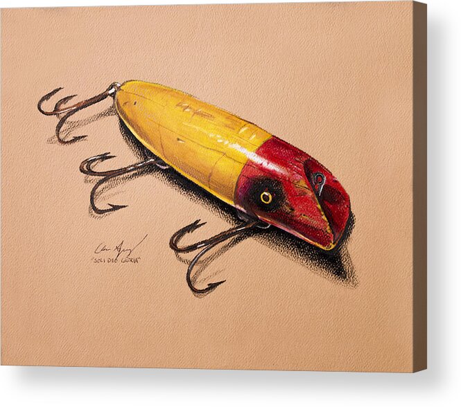 Lures Acrylic Print featuring the painting Fishing Lure by Aaron Spong