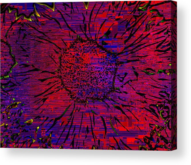 Flower Acrylic Print featuring the digital art Flower Cubed 1 by Tim Allen