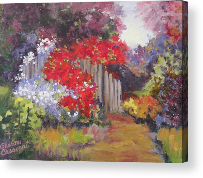 Flowers Acrylic Print featuring the painting Flower Garden by Sharon Casavant
