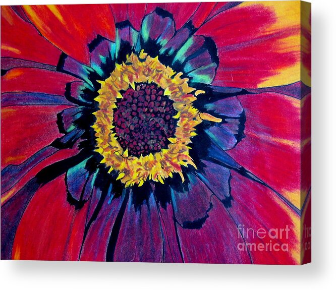Flower Acrylic Print featuring the pastel Flowerburst by Rory Siegel