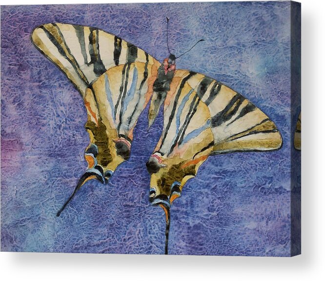 Watercolor Acrylic Print featuring the painting Fly Away Home by Casey Rasmussen White