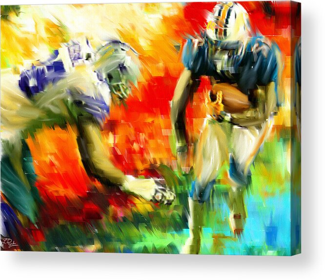 Quarterback Acrylic Print featuring the digital art Football III by Lourry Legarde