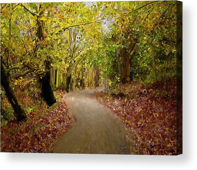 Trees Acrylic Print featuring the painting Forest Pathway by Bruce Nutting