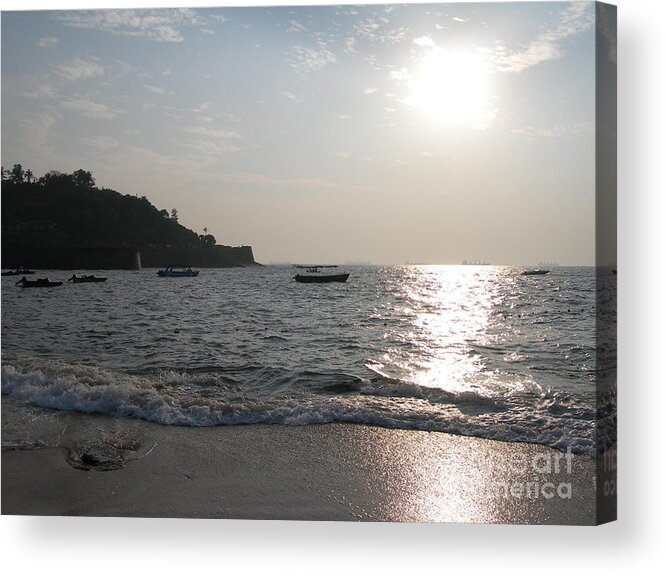 Goa Acrylic Print featuring the photograph Fort Aguada Beach by Mini Arora