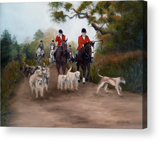 Horse Acrylic Print featuring the painting Fox Hunt by Lori Ippolito