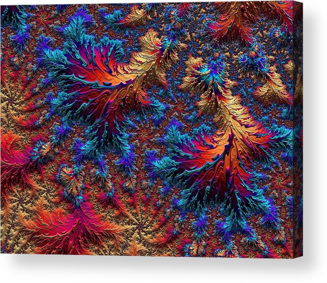 Surreal Acrylic Print featuring the digital art Fractal Jewels Series - Beauty on Fire II by Susan Maxwell Schmidt