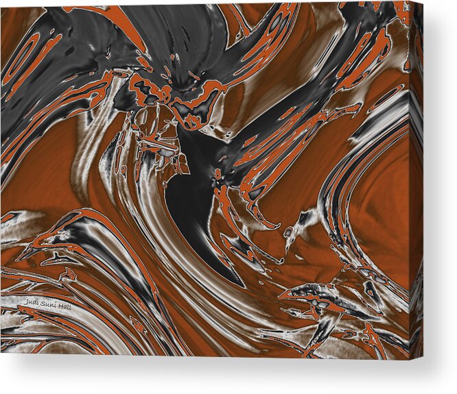 Abstract Acrylic Print featuring the digital art Frost and Woodsmoke by Judi Suni Hall