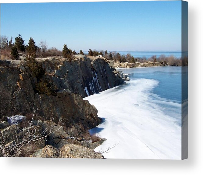 Halibut State Park Acrylic Print featuring the photograph Frozen Quarry by Catherine Gagne