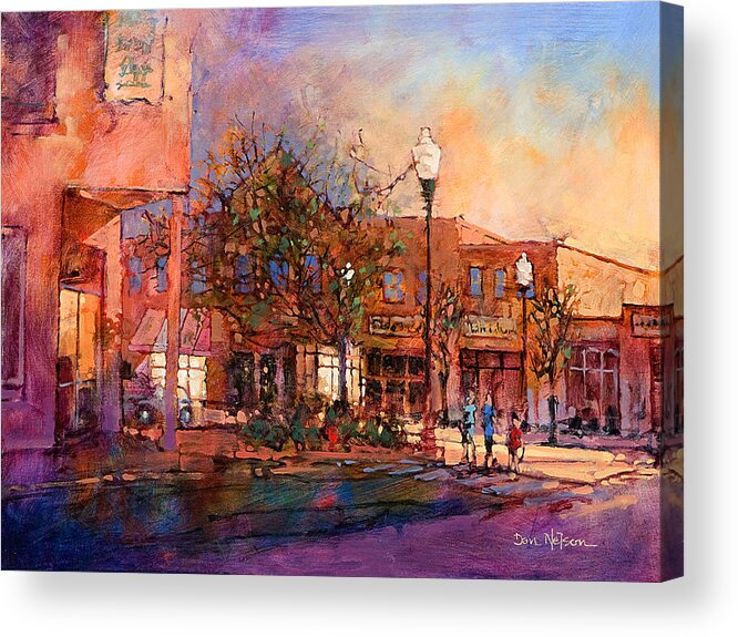 Fuquay Acrylic Print featuring the painting Fuguay Varina Evening by Dan Nelson