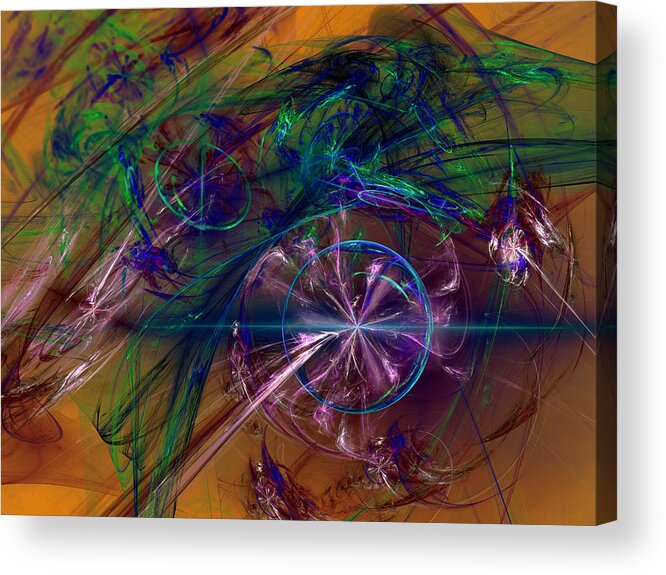 Abstract Acrylic Print featuring the digital art Full Speed Sideways by Jeff Iverson