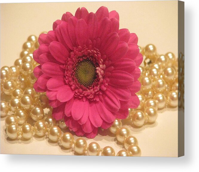 Floral Still Life Acrylic Print featuring the photograph Girls Like Pearls by Angela Davies