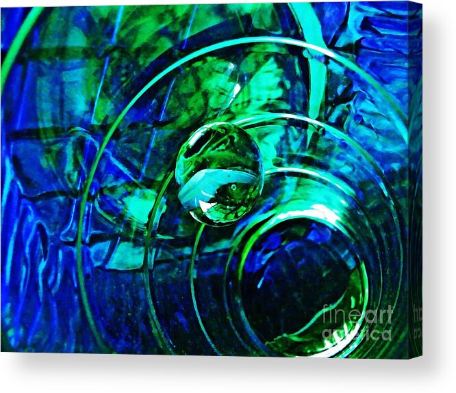 Abstract Acrylic Print featuring the photograph Glass Abstract 477 by Sarah Loft