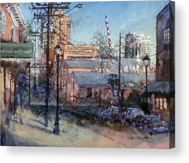 Urban Landscape Acrylic Print featuring the painting Glenwood and Jones by Dan Nelson