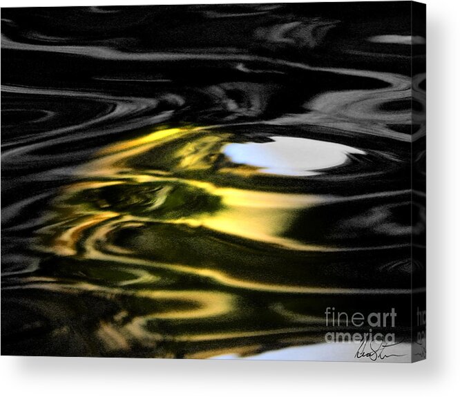 Abstract Acrylic Print featuring the photograph Golden Water by Keith Lyman
