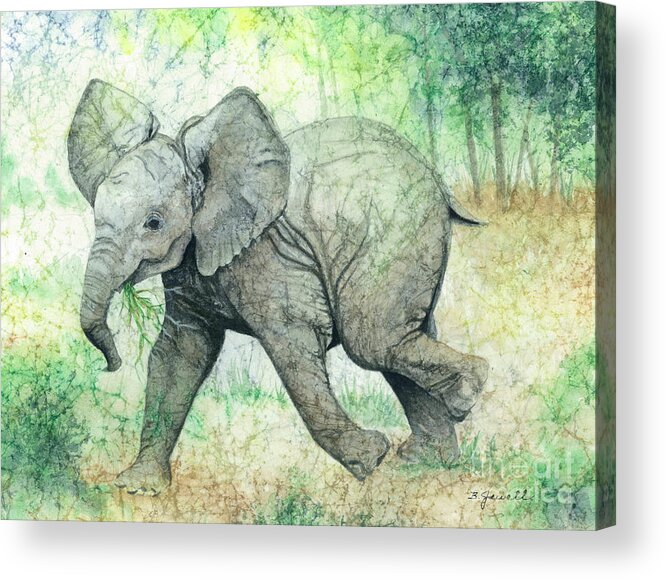 Animal Acrylic Print featuring the painting Grabbing a Snack by Barbara Jewell