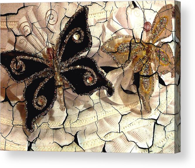 Butterflies Acrylic Print featuring the photograph Grandmother's Brooches by John Duplantis