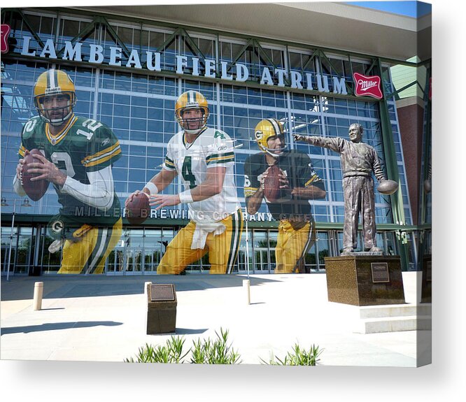 Bret Favre Acrylic Print featuring the photograph Green Bay Packers Lambeau Field by Joe Hamilton