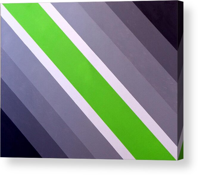 Bold Graphics Acrylic Print featuring the painting Green Chevron by Thomas Gronowski