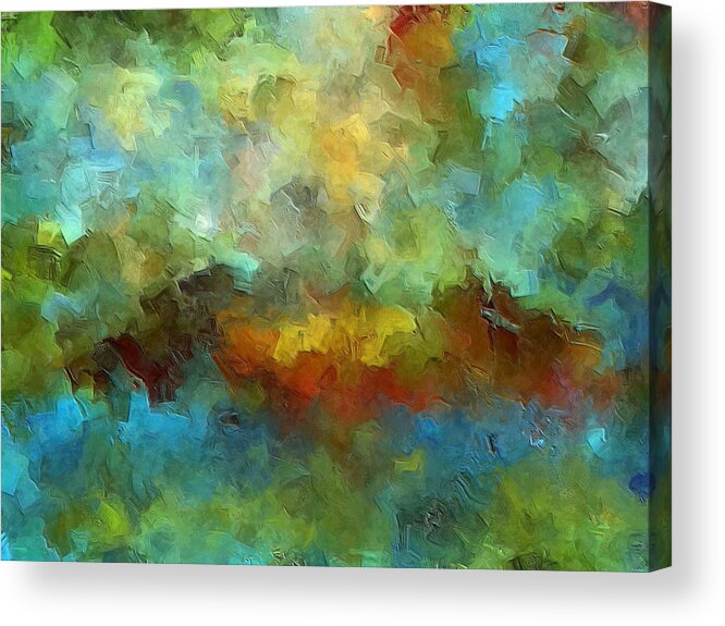 Abstract Art Acrylic Print featuring the painting Grotto by Ely Arsha