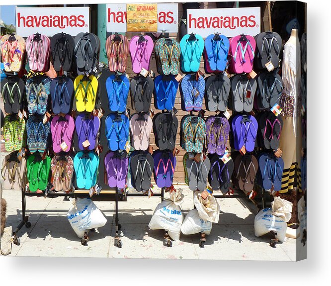 Sand Acrylic Print featuring the photograph Havaianas by Nancy Merkle