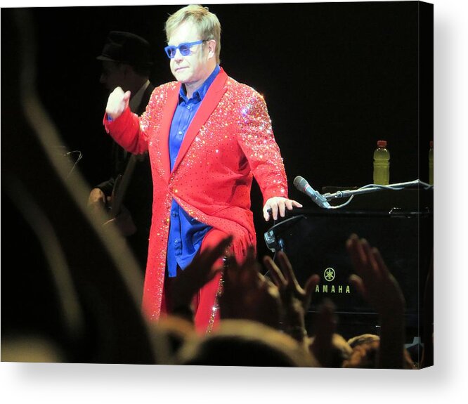 Elton John Acrylic Print featuring the photograph He still has it by Aaron Martens
