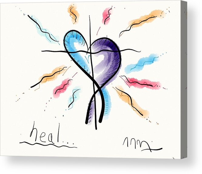 Heal Acrylic Print featuring the drawing Heal... by Jason Nicholas