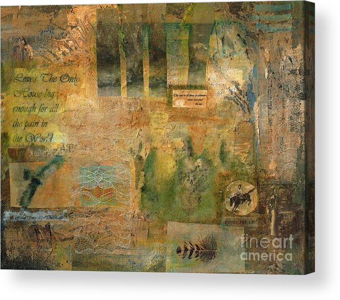 Collage Acrylic Print featuring the painting Hidden Treasures by Frances Marino