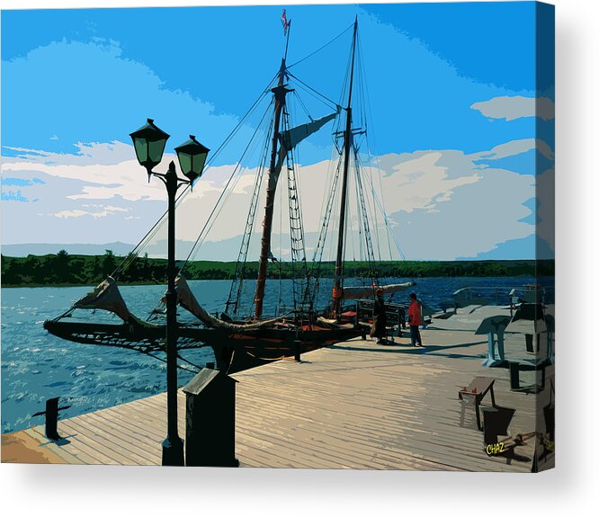 History Acrylic Print featuring the painting H M S Bee at the Kings Warf by CHAZ Daugherty