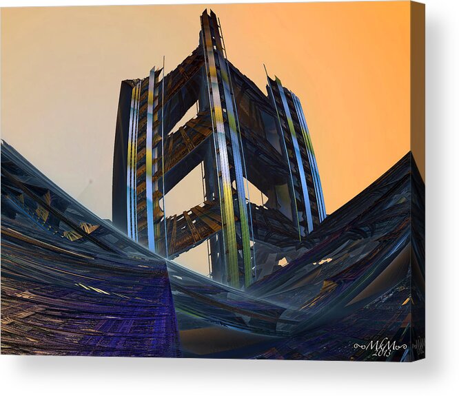 Fractal Acrylic Print featuring the digital art Home Of Brave by Melissa Messick