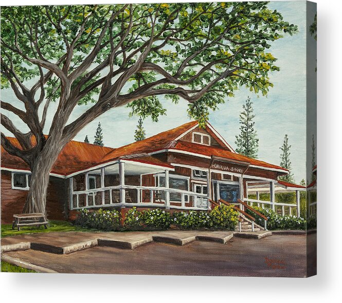 Cityscape Acrylic Print featuring the painting Honolua Store by Darice Machel McGuire
