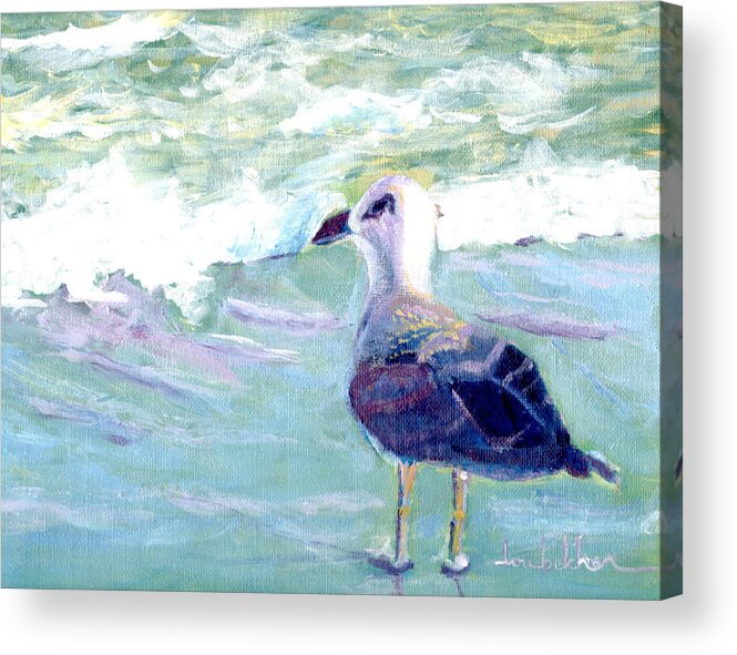 Seagull Acrylic Print featuring the painting I See Russia by Lou Belcher