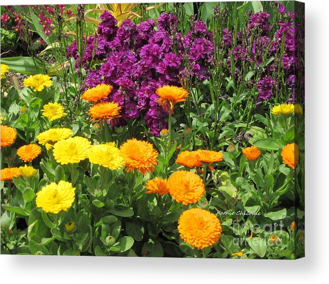Flowers Acrylic Print featuring the photograph In the Garden by Kathie Chicoine
