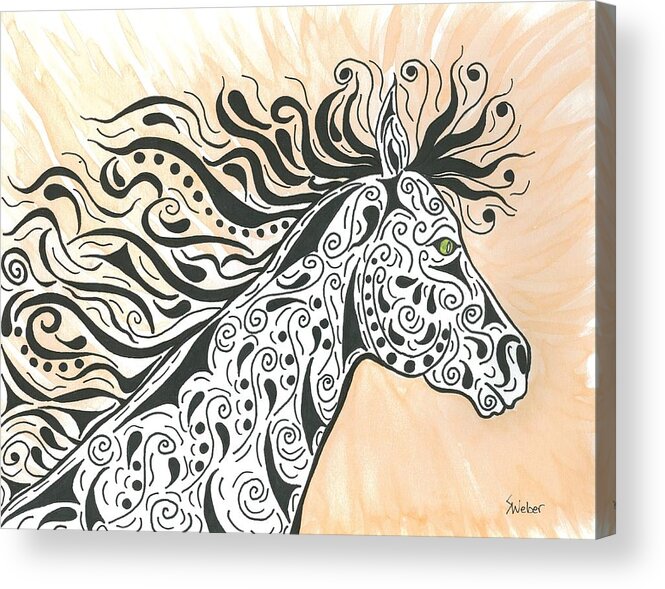 Horse Acrylic Print featuring the painting In The Wind by Susie WEBER