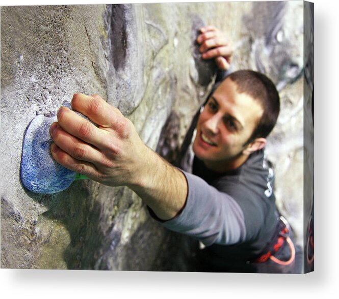 Human Acrylic Print featuring the photograph Indoor Climbing by Cordelia Molloy/science Photo Library