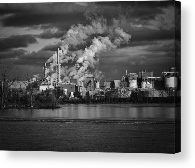 Industry In Black And White Acrylic Print featuring the photograph Industry In Black and White 1 by Thomas Young