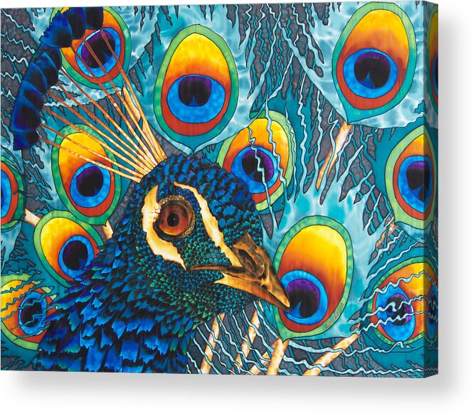 Peacock Acrylic Print featuring the painting Insane Peacock by Daniel Jean-Baptiste