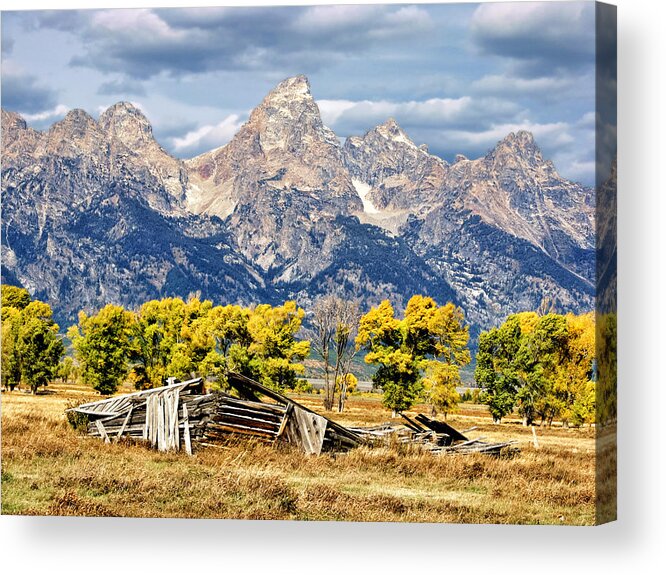 Log Cabin Acrylic Print featuring the photograph Jackson Hole by Kathleen Bishop