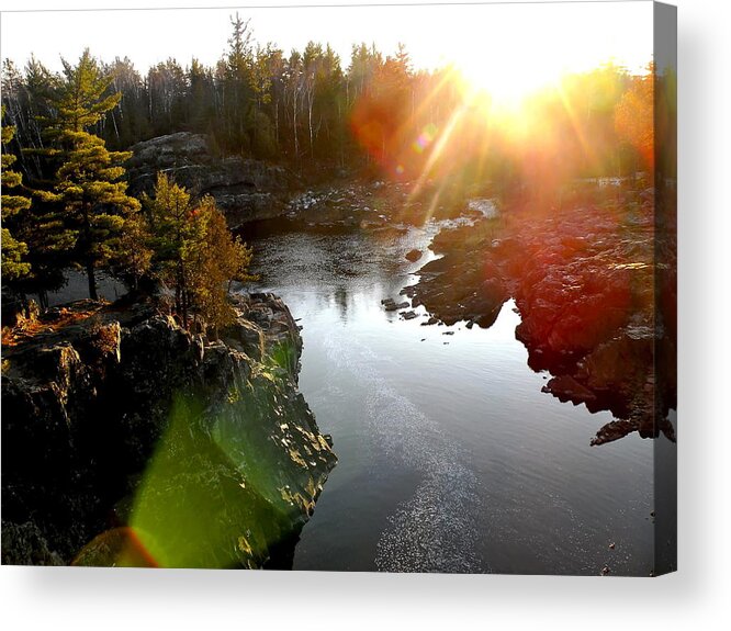 Water Acrylic Print featuring the photograph Jay Cooke Sunset by Bryan Benson