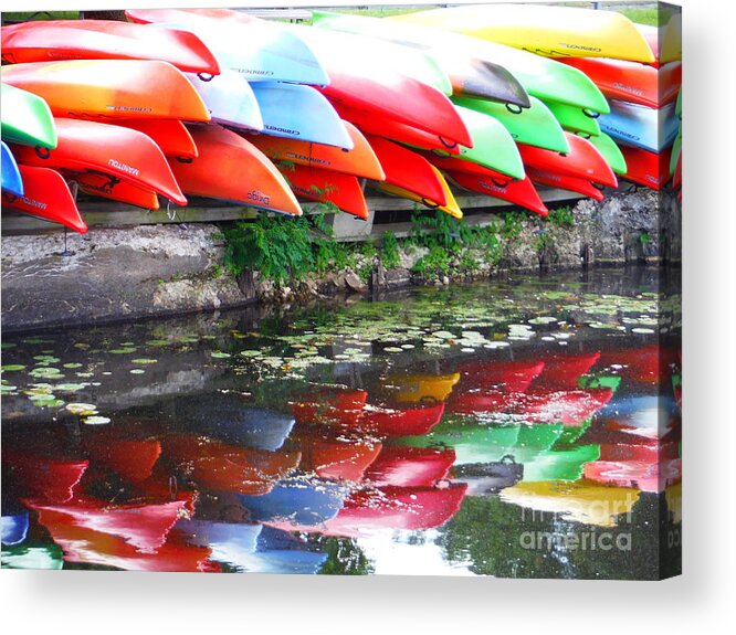 Kayak Above And Below Acrylic Print featuring the photograph Kayak Above And Below by Paddy Shaffer