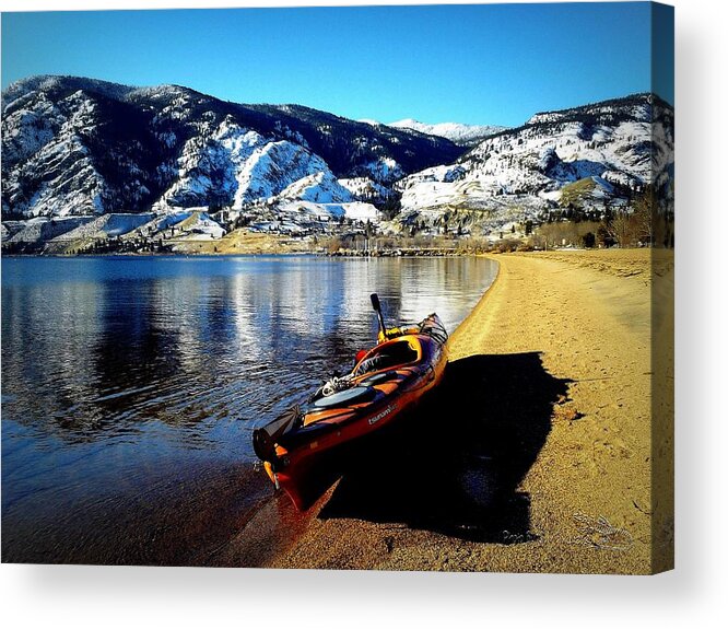 January Acrylic Print featuring the photograph Kayaking in January by Guy Hoffman