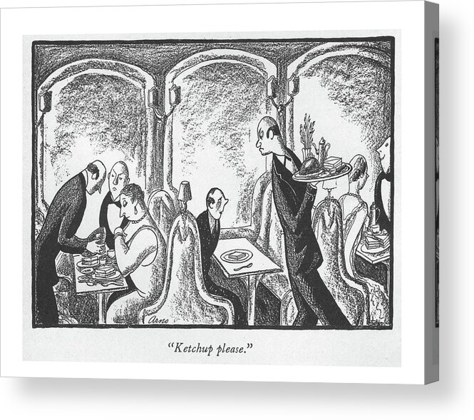 100726 Par Peter Arno Acrylic Print featuring the drawing Ketchup Please by Peter Arno