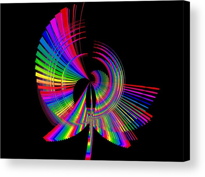 Abstract Acrylic Print featuring the digital art Kinetic Rainbow 64 by Tim Allen