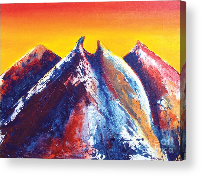 Mountains Acrylic Print featuring the painting La Silla Energy by Kandyce Waltensperger