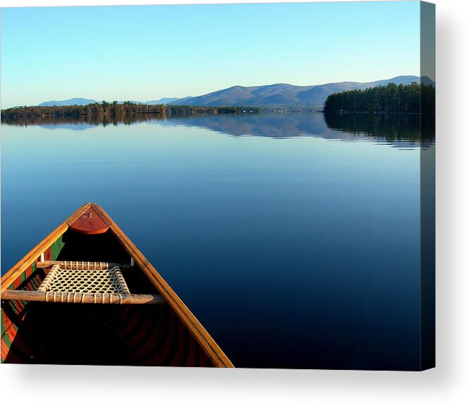 Canoe Acrylic Print featuring the photograph Lake Winnepasaukee Canoe by Skip Willits