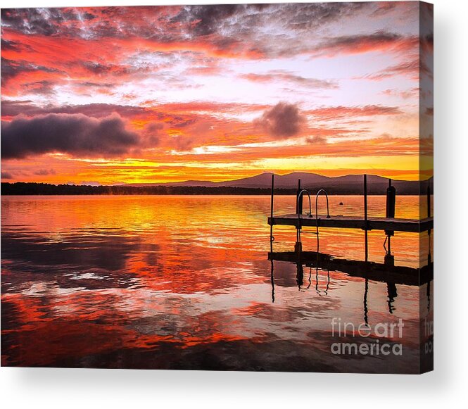 Sunrise Acrylic Print featuring the photograph Lake Winnisquam Sunrise by Mike Ste Marie