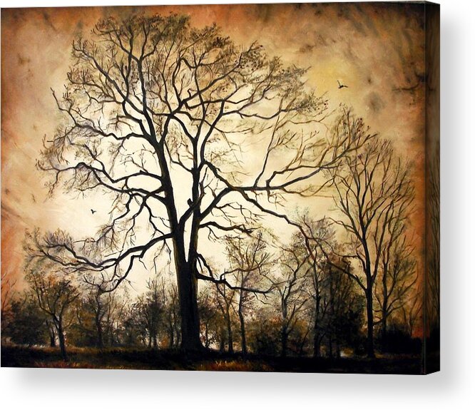 Late Autumn Acrylic Print featuring the painting Late Autumn by Sorin Apostolescu